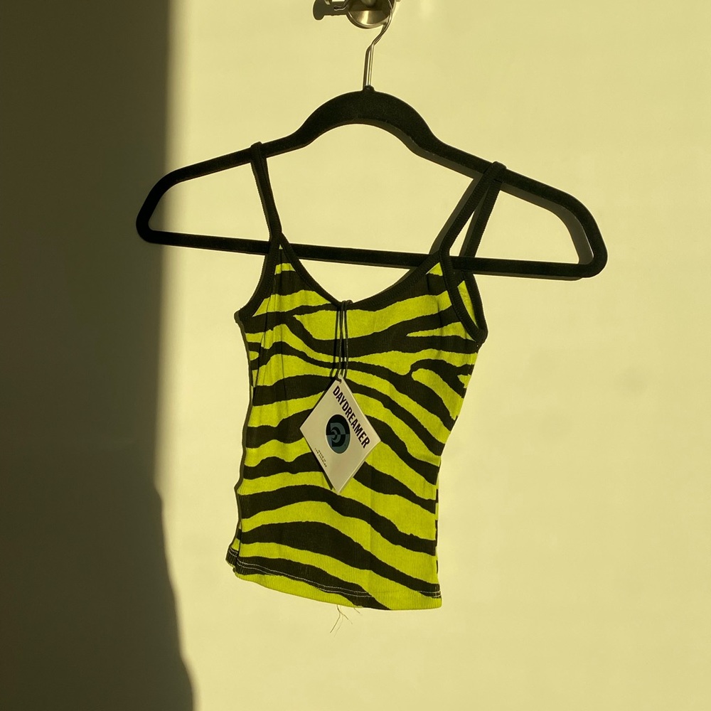 Daydreamer clothing yellow rib zebra tank top